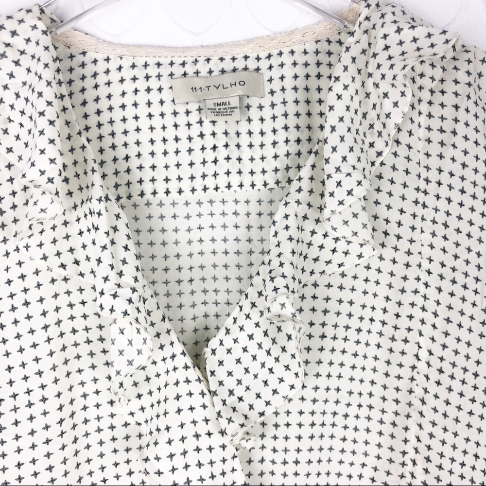 Anthro 11.1.Tylho Printed Ruffled Tunic Blouse - Picture 3 of 7
